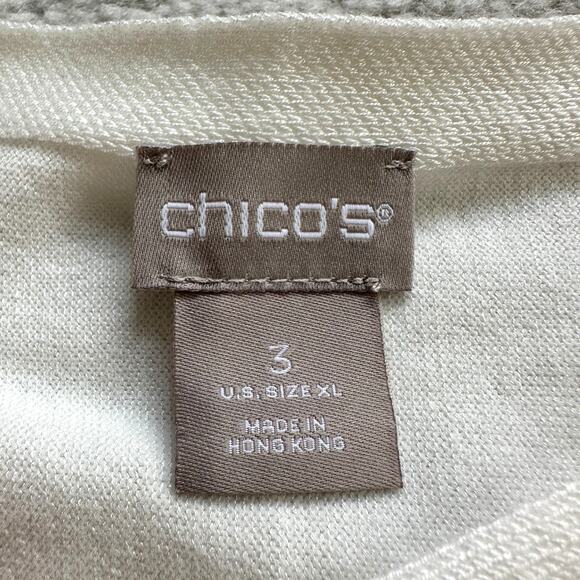 NWT Chico's Bateau Shirttail Sweater LS Basic Ecru Size XL - Picture 4 of 10